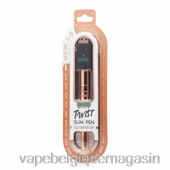 Vape Shop Bruxelles Ooze Slim Twist Pen 2.0 Flex Temp Batterie Or Rose